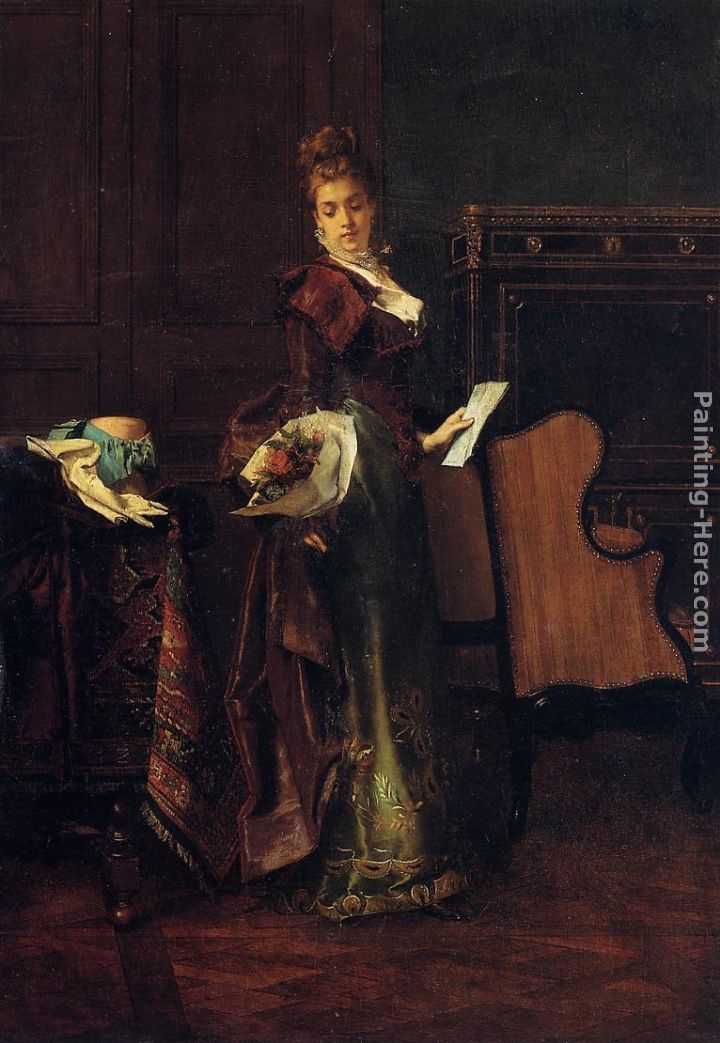 The Love Letter painting - Alfred Stevens The Love Letter art painting